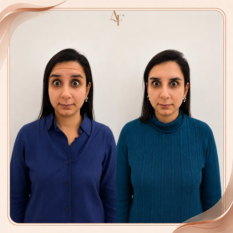 Antes e depois de toxina botulínica